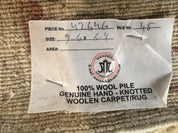 Pakistani Oushak Rug 6 x 9.6, Handmade Wool Peshawar Carpet, Farmhouse Rug