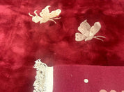 Palace Size Chinese Wool Rug 12x18, Red Art Deco Chinese Carving Carpet, Butterflies Flowers