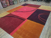 8' X 10' Tibetan Nepal Art Deco Hand Knotted Wool Rug Modern Contemporary Nice