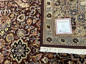 Indo Persian Rug 8x11, Eggplant & Tan, Allover Pattern, Wool Couristan Handmade Rug