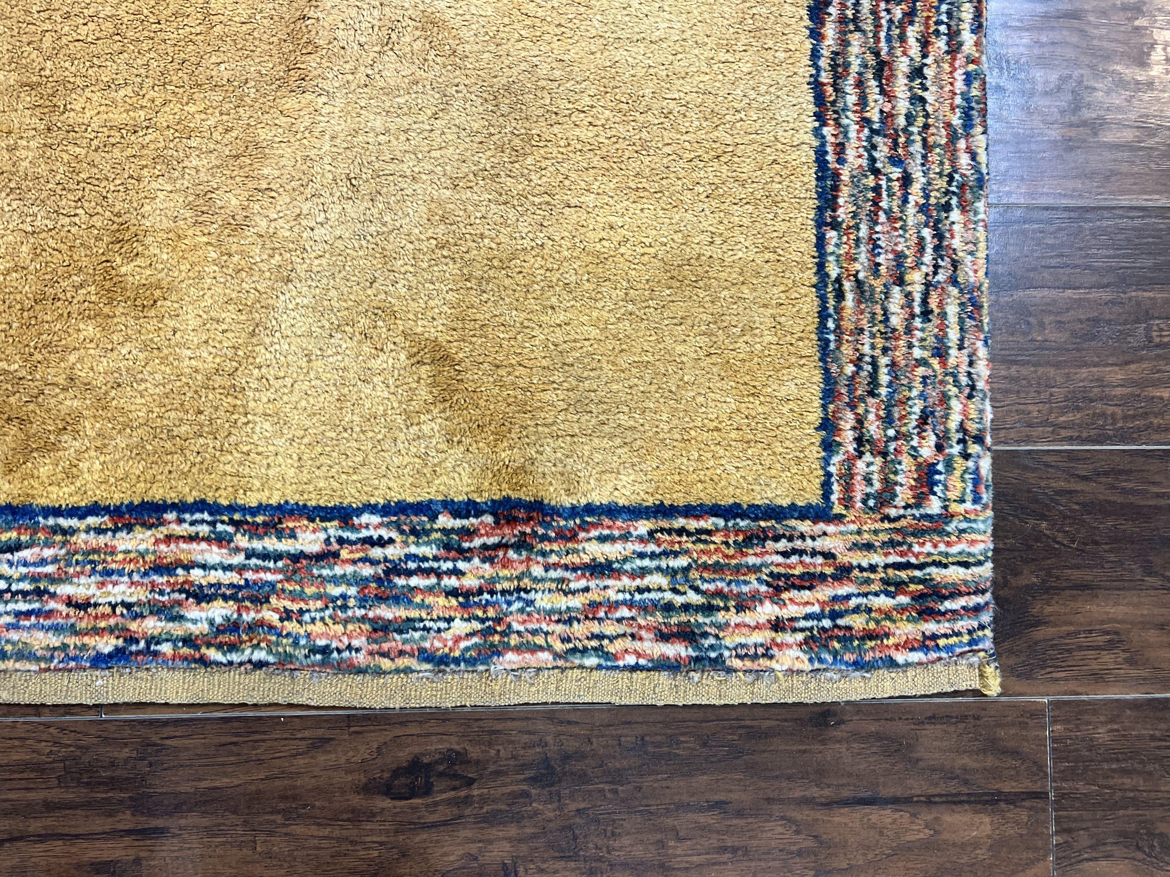 Indo Gabbeh Rug 3.7 x 5, Tribal Rug, Boho Rug, Wool Handmade Carpet