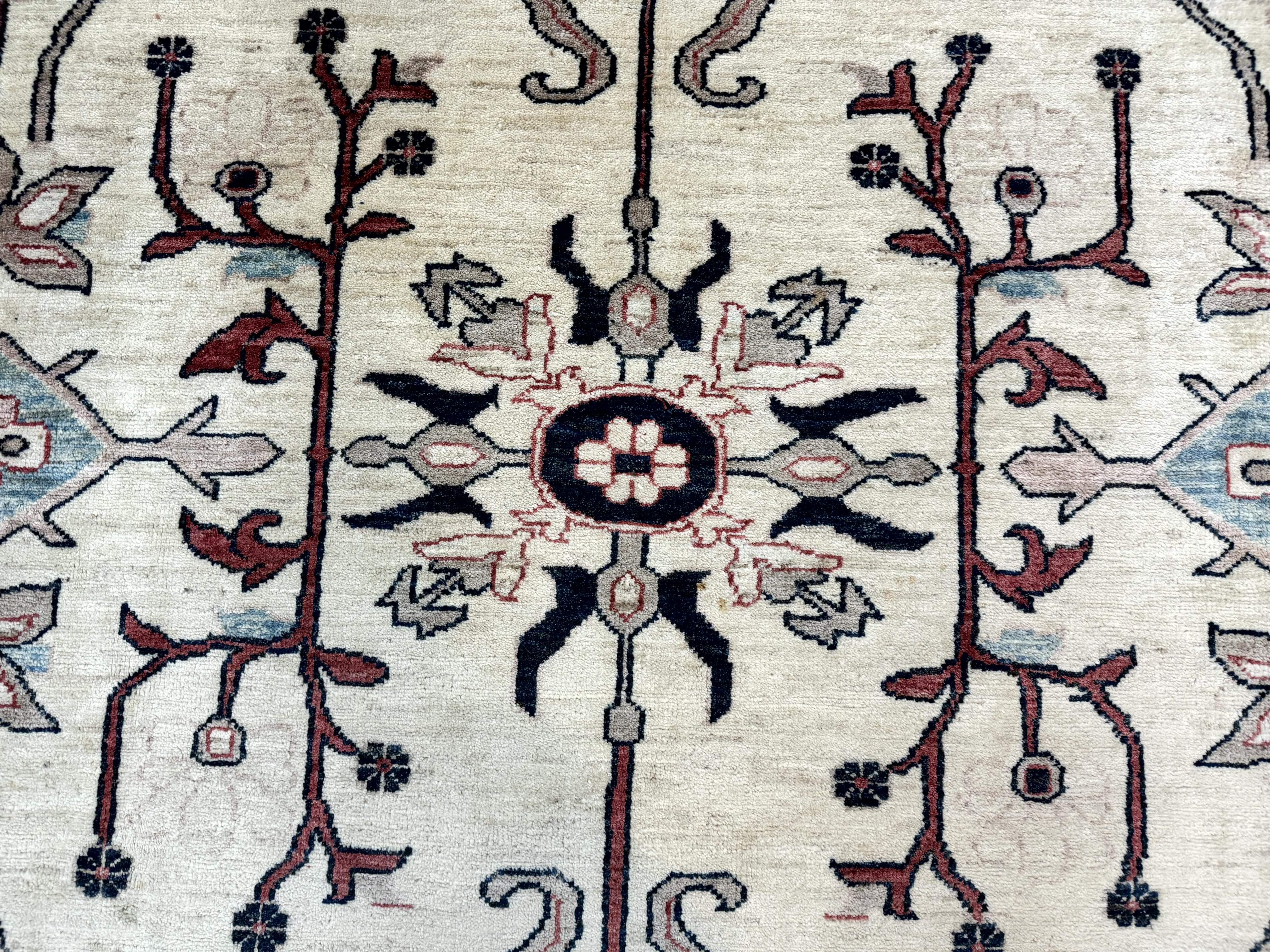 Peshawar Rug 10x14, Beige and Rust Red, Large Pak Persian Rug, Pakistani Rug