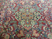 Persian Sarouk Rug 4.6 x 5, Red, Semi Antique, Floral