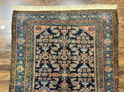 Antique Persian Tribal Rug 5x7, Navy Blue & Pink, Hand Knotted Handmade 1920s Wool Rug, Allover Pattern, Persian Hamadan Rug