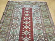 4' X 8' Antique Handmade Turkish Melas Oushak Wool Rug