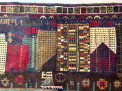 Balouch Rug 3x5, Afghan Carpet, City Pictorial