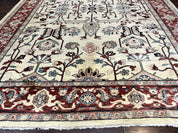 Peshawar Rug 10x14, Beige and Rust Red, Large Pak Persian Rug, Pakistani Rug