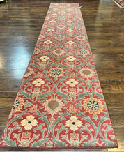 Runner Rug 3 x 14.7, Long Hallway Rug, Wool, Power Loomed, Contemporary, Floral