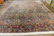 Rare Antique Persian Kerman Lavar Rug 9x12, Boteh Paisley Design