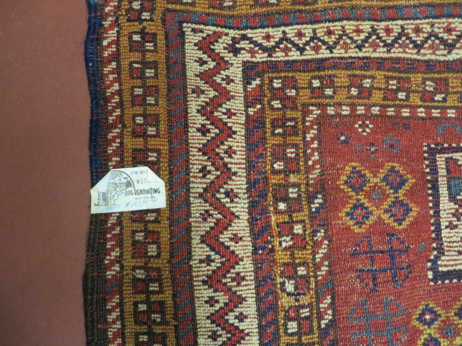 Antique Moroccan Runner Rug 4x9, Wide Runner, Hand Knotted Tribal Oriental Carpet, Hallway Rug, Geometric Medallions, Red, Bohemian Rug Nice