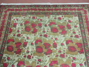 5' X 6' Antique Handmade India Floral Oriental Wool Rug Roses Flowers Traditional Contemporary Design