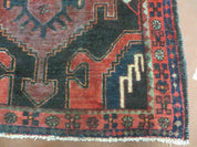 4' X 8' Antique Handmade India Geometric Oriental Tribal Wool Rug Red # 603