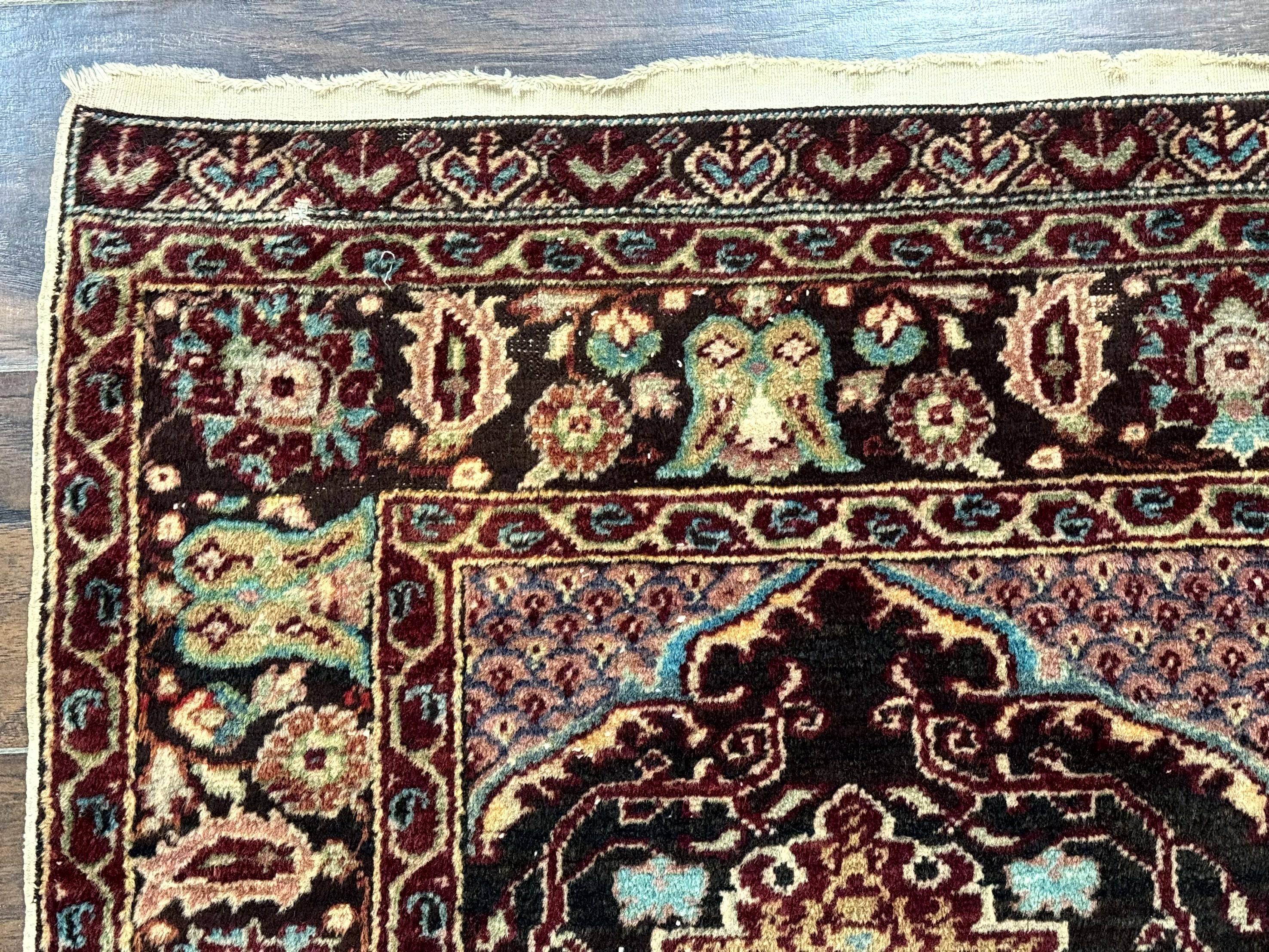 Antique Turkish Rug 4x6, Unique Rare Carpet