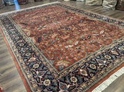 Indo Persian Heriz Rug 10x15, Allover Pattern, Large Wool Handmade Rug