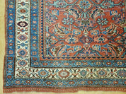 3' 8" X 11' Antique Handmade Turkish Wool Rug Veg Dye Runner Nice Rusted Red
