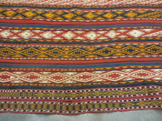 6' X 10' Antique 1930 Turkish Jajim Kilim Handmade Flat Weave Wool Rug Veg Dye