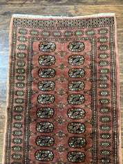 Pakistani Turkoman Bokhara Runner Rug 2.8 x 12, Oriental Runner for Hallway