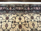 Sino Persian Rug 8x10, Allover Pattern, Beige and Midnight Blue, Wool Oriental Carpet