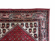 4 X 6.5 Antique Handmade Wool Rug Paisley Boteh Design Tribal Rug Red Ivory