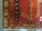 4' 10" X 11' Antique Handmade Turkish Kazak Wool Rug SHIELD Hand Knotted Red