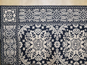 4x6 Power-Loomed Rug Dark Navy Blue & Ivory Oriental Carpet Nice