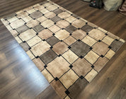 Tibetan Wool Rug 5x8, Contemporary Modern Carpet, Abstract Design, Soft Thick Pile, Pair B