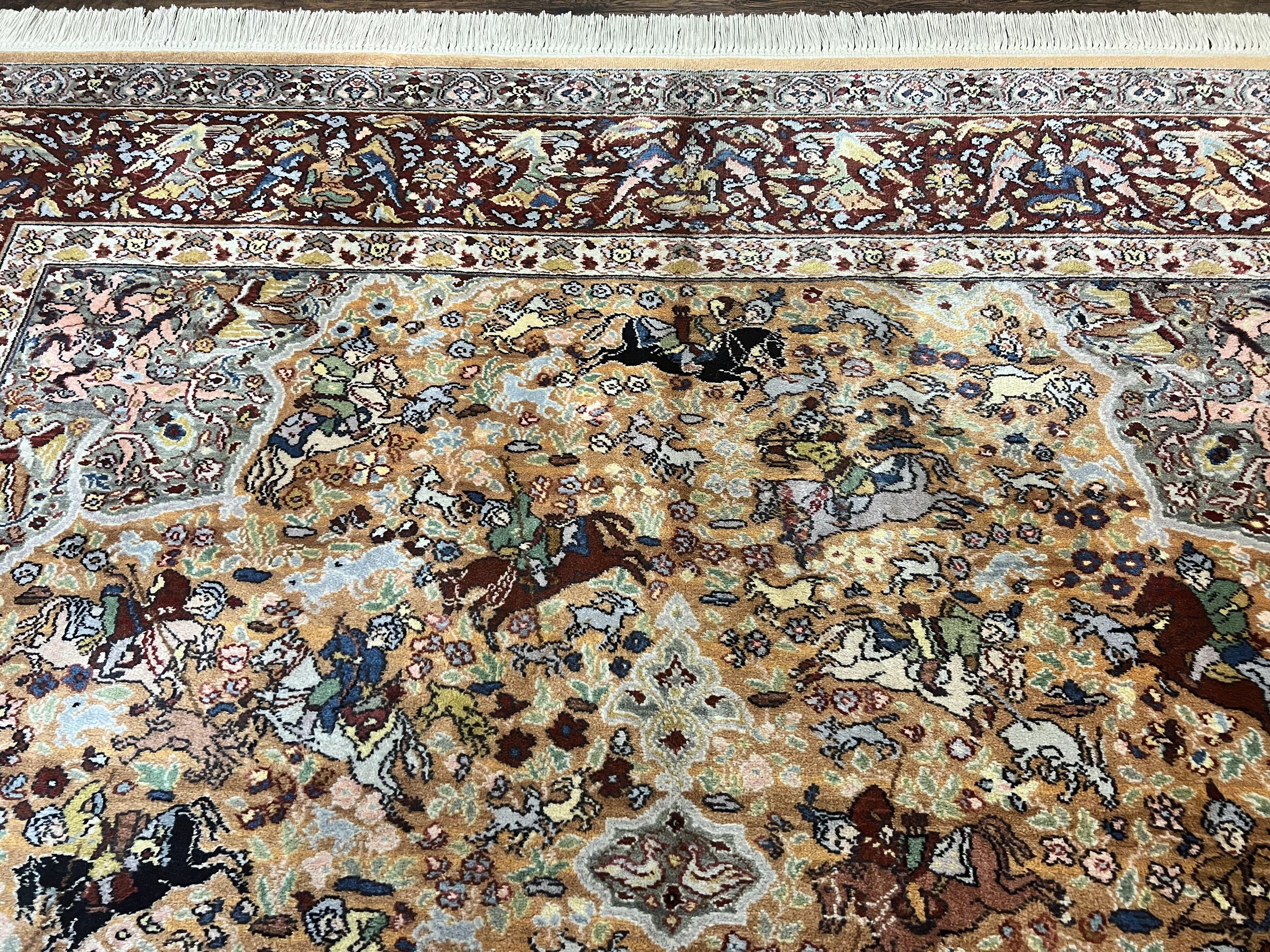 Karastan Rug 8.8 x 12 Persian Hunting Rug #723, Wool Pile