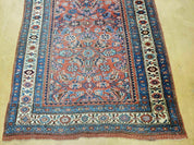 3' 8" X 11' Antique Handmade Turkish Wool Rug Veg Dye Runner Nice Rusted Red