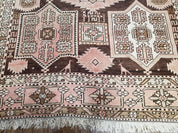 Antique Caucasian Rug 5' 5" x 10' 9", Shirvan Carpet, Wide Oriental Corridor Runner, Quality Handmade Hand-Knotted Wool Rug, Pale Pink Black