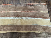 Modern Tibetan Rug 8x11 Nepali Carpet, Shiny Velvely Soft Wool and Silk, Contemporary Hand Knotted Rug, Striped Design, Wool Area Rug 8 x 11