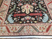 Peshawar Rug, 6x9 Rug, Hand Knotted Wool Area Rug, Black and Silver Rug, Unique Oriental Carpet, Handmade, Medium Sized Rug, Persian Rug