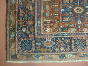 Persian Karajeh Rug 5x6, Antique Geometric Medallion Carpet