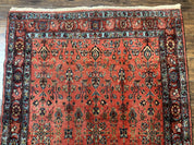 Antique Persian Tribal Rug 5 x 6.6, Tomato Red, Hamadan Angelas Rug