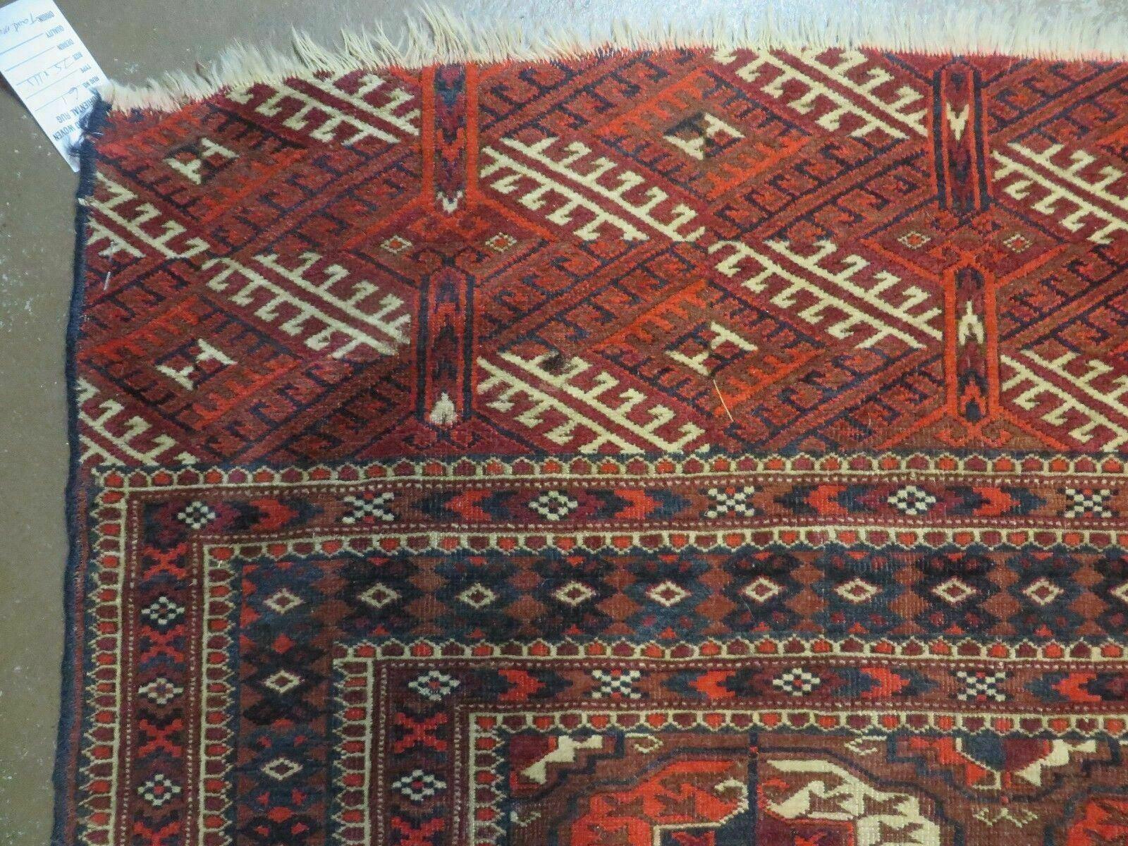 6' X 10' Antique Handmade Bokhara Turkoman Yamud Wool Rug Carpet NICE # 61