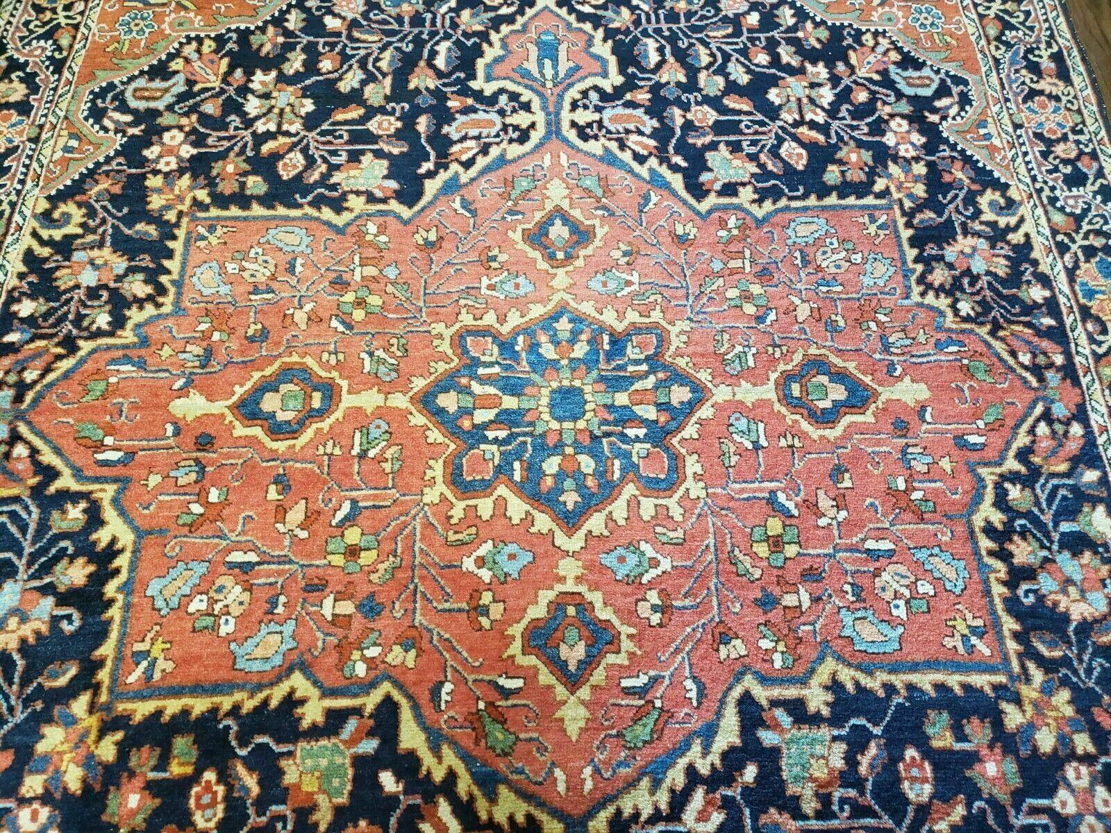 4.5' X 6.5' Handmade Antique Fine Indian Wool Rug Carpet Red
