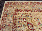 Palace Size Pak Persian Rug 13x17, Haji Jalili Design, Beige and Rust, Wool Hand Knotted, Fine 260 KPSI