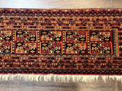 Antique Persian Turkoman Mafresh Rug 1x4, Wool, Tribal Collectible
