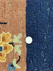 Chinese Rug 3x5, Antique Peking Art Deco Carpet, Simple Design