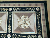 9' X 12' Handmade English Aubusson Savonnerie Design Needlepoint Wool Rug Nice