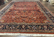 Indo Persian Heriz Rug 10x15, Allover Pattern, Large Wool Handmade Rug