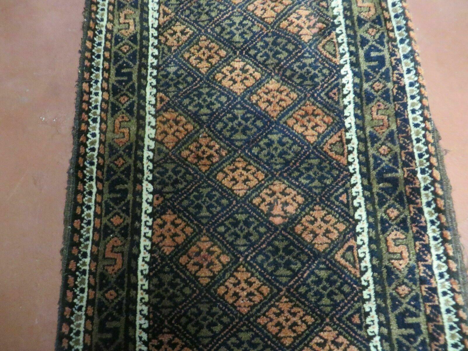 2' X 3' Antique Handmade Pakistani Bokhara Turkoman Balouchi Wool Rug Mat Nice