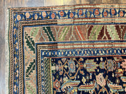 Caucasian Kalegy Rug 6x11, Wide Runner, Wool Hand Knotted Carpet, Navy Blue Tribal Rug, 1920s Antique Rug, 6 x 11 Oriental Carpet