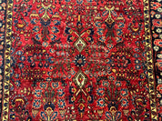 Antique Persian Sarouk Rug 3x4, Red, Floral, 1920s Wool Rug