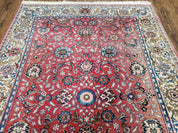 Semi Antique Persian Kashan Rug, Red & Beige, Hand-Knotted, Wool, 4'7" x 6' 6", Pair B
