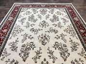 Karastan Rug 8.6 x 11.6, English Manor #2103, Ivory Floral Sarouk, Wool Karastan Carpet, Large Karastan Area Rug, Traditional Karastan Rug