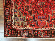 Antique Persian Tribal Rug 4x7, Red, Geometric Medallion, Handmade, Wool, Persian Zanjan Rug