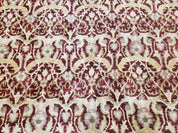 Contemporary Indian Nepalese Room Sized Rug 9 x 11.6, Wool Hand-Knotted Dark Red & Beige Soft Carpet, 9 x 12 Masterloom Living Room Rug