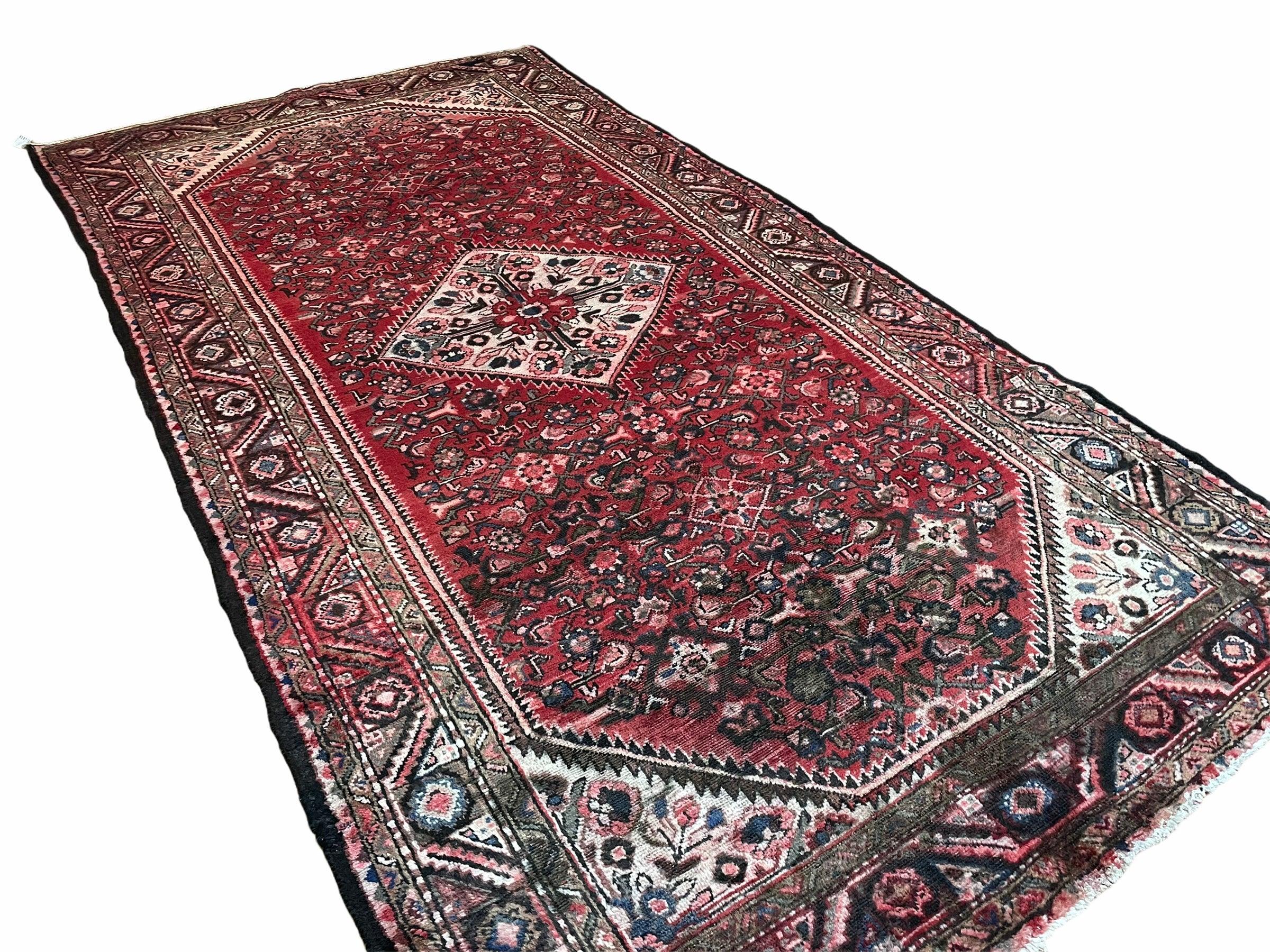 5.5 X 10 Antique Handmade Wool Tribal Gallery Rug All Over Red Runner Corridor