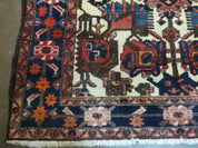 5.5' X 10.5' Antique Handmade Indian Floral Oriental Wool Rug Tribal Veg Dye Nice