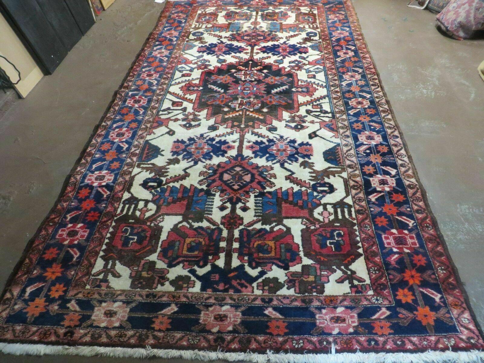 5.5' X 10.5' Antique Handmade Indian Floral Oriental Wool Rug Tribal Veg Dye Nice